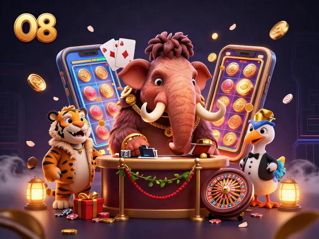Engage with the thrilling world of O8 casino featuring unique characters and vibrant gaming elements.