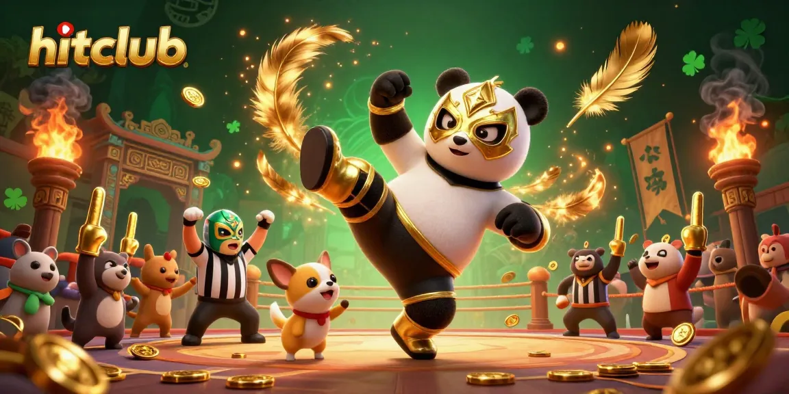 Experience hitclub's thrilling action in this vibrant 3D casino scene with cheering animals and dynamic game elements.