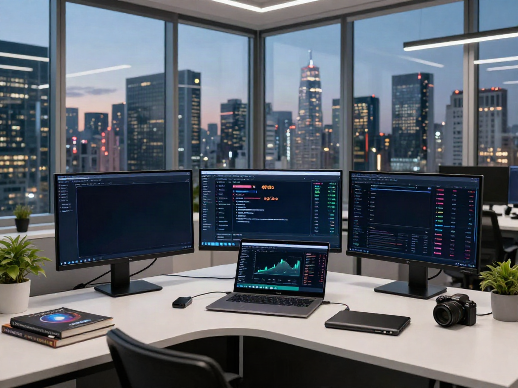 Telegram Stars and gifts showcased in a cryptocurrency trading workspace with digital wallets and market data.