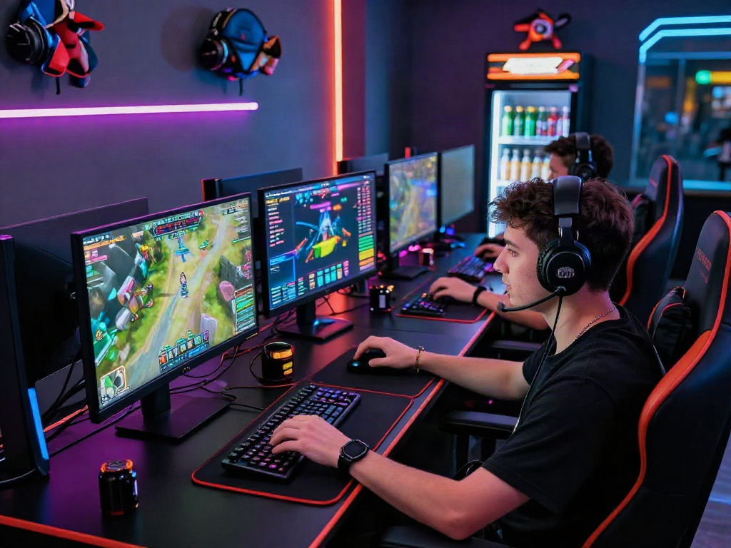 Engaged player at gaming table exploring online betting on https://789win11.org/ in a vibrant gaming setup.