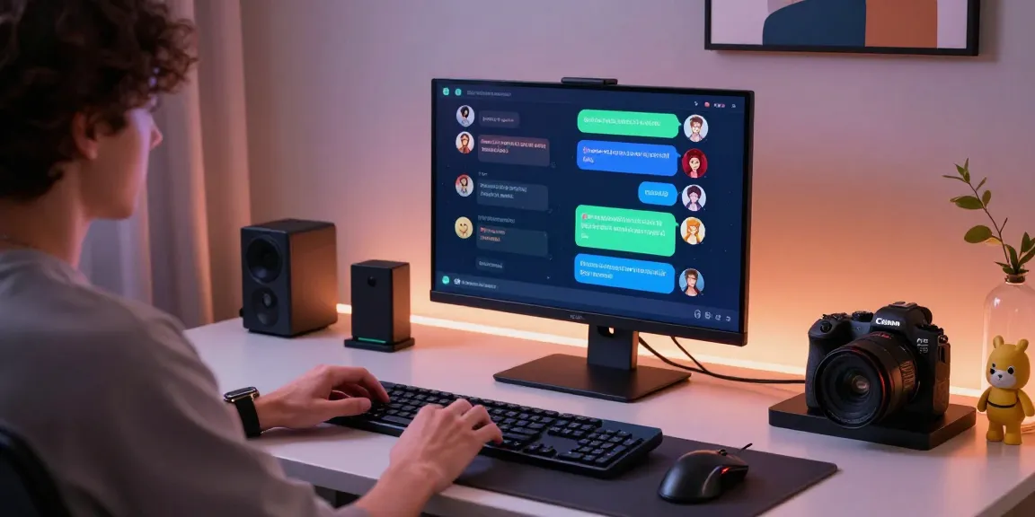 Engaging NSFW AI chat experience setup showcasing vibrant character dialogues and tech environment.