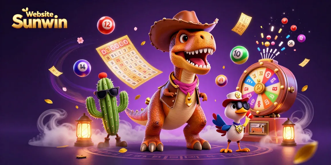 Experience vibrant wins with Website Sunwin's colorful lottery and game elements in a dynamic scene.